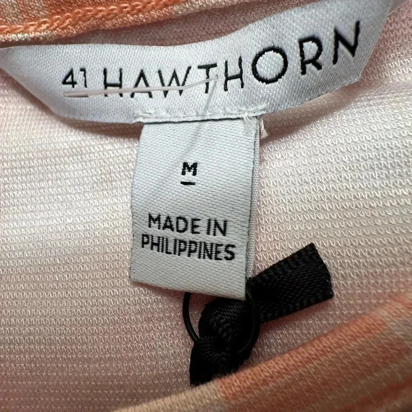 41 HAWTHORNE  ORANGE WHITE CHECKER BRIGITTE KNIT DRESS NWT - Picture 5 of 8